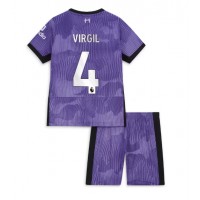 Koszulka piłkarska Liverpool Virgil van Dijk #4 Strój Trzeci dla dzieci 2023-24 tanio Krótki Rękaw (+ Krótkie spodenki)